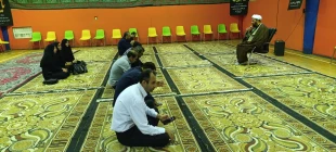 برپایی نمازجماعت درشب اول برپایی  موکب شهید تهرانی مقدم کرمانشاه 5